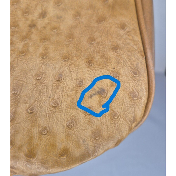 Carryland Tan Faux Ostrich Leather Satchel Purse – Double Handle Handbag - Picture 11 of 14